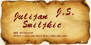 Julijan Smiljkić vizit kartica
